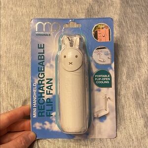 Meridian Point Mini Handheld Rechargeable Fan Portable White NEW